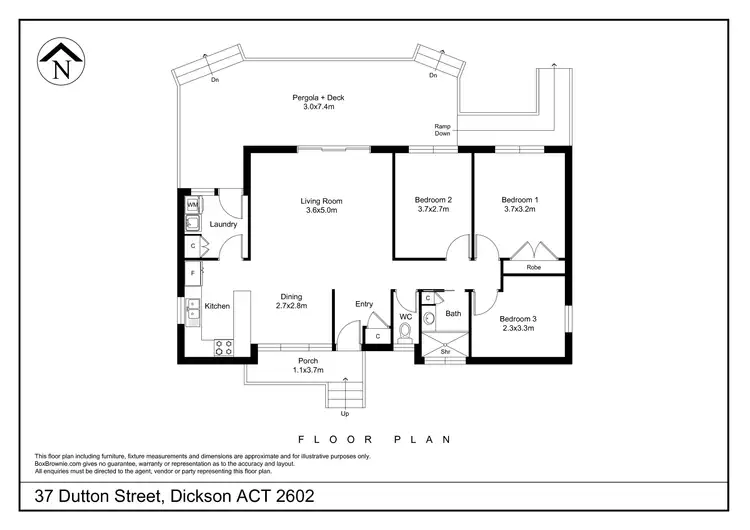 Floorplan of Homely house listing, 37 Dutton Street, Dickson ACT 2602