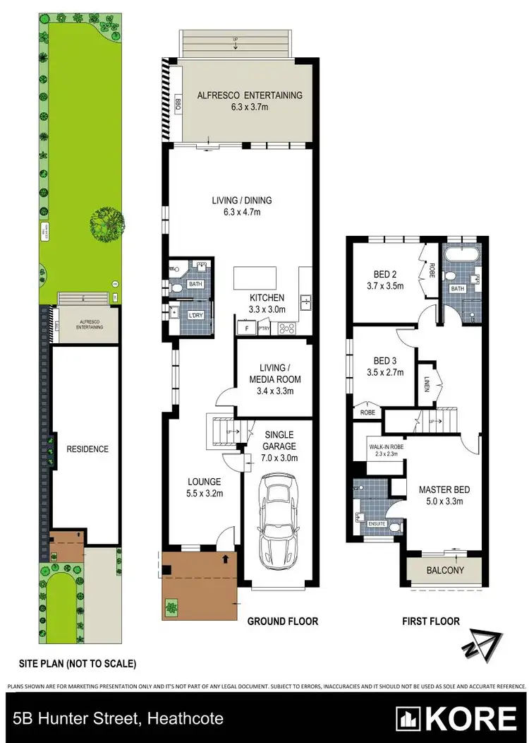 Floorplan of Homely semi-detached listing, 5B Hunter Street, Heathcote NSW 2233