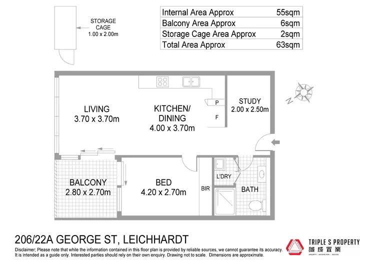 Floorplan of Homely apartment listing, 206/22A George Street, Leichhardt NSW 2040