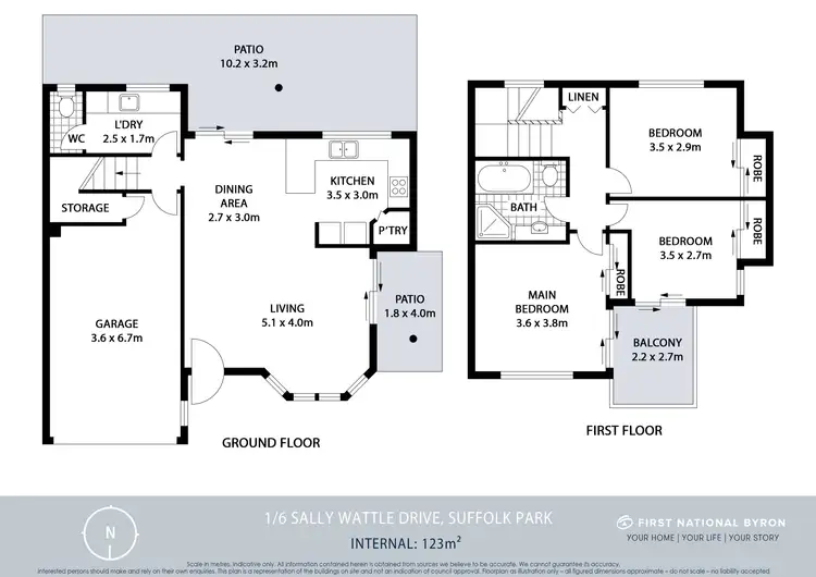 Floorplan of Homely townhouse listing, 1/6 Sallywattle Drive, Suffolk Park NSW 2481