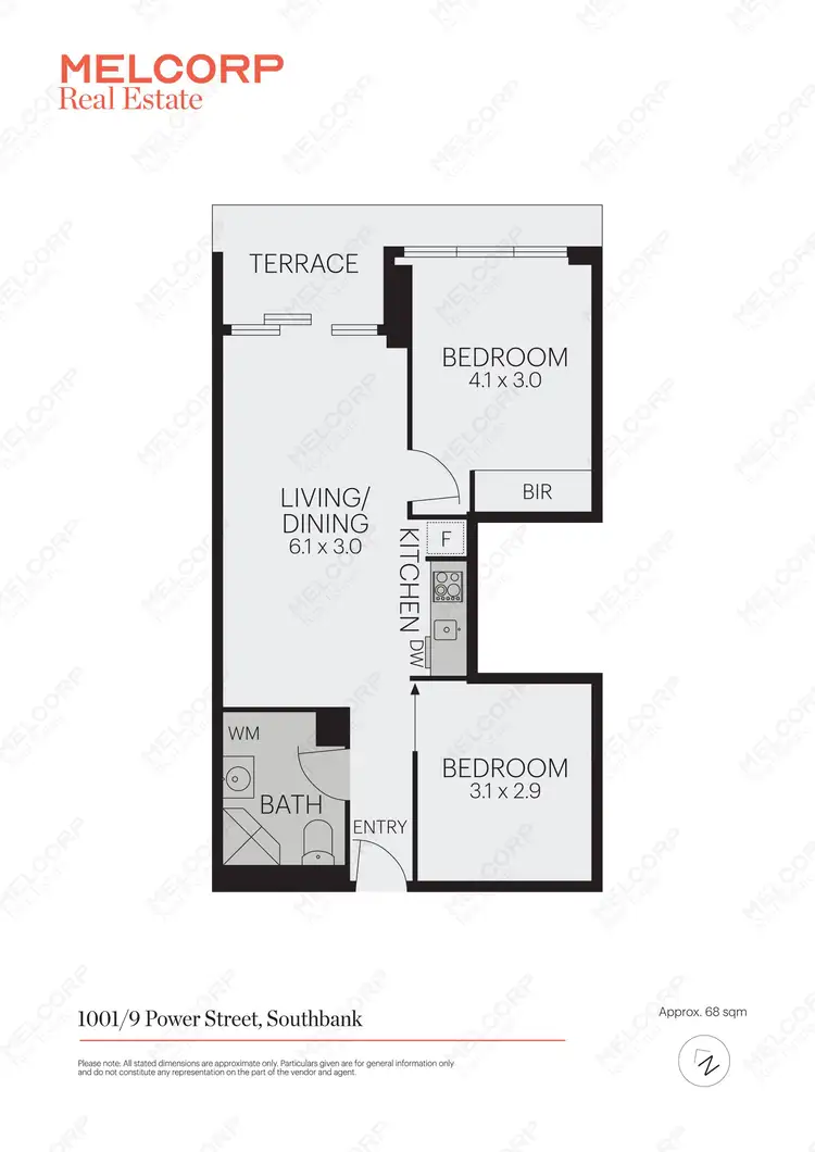 Floorplan of Homely apartment listing, 1001/9 Power Street, Southbank VIC 3006