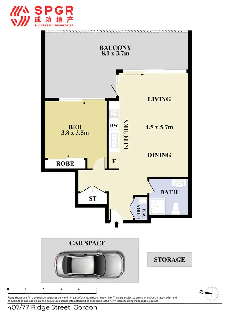 Floorplan of Homely apartment listing, 407/77 Ridge Street, Gordon NSW 2072