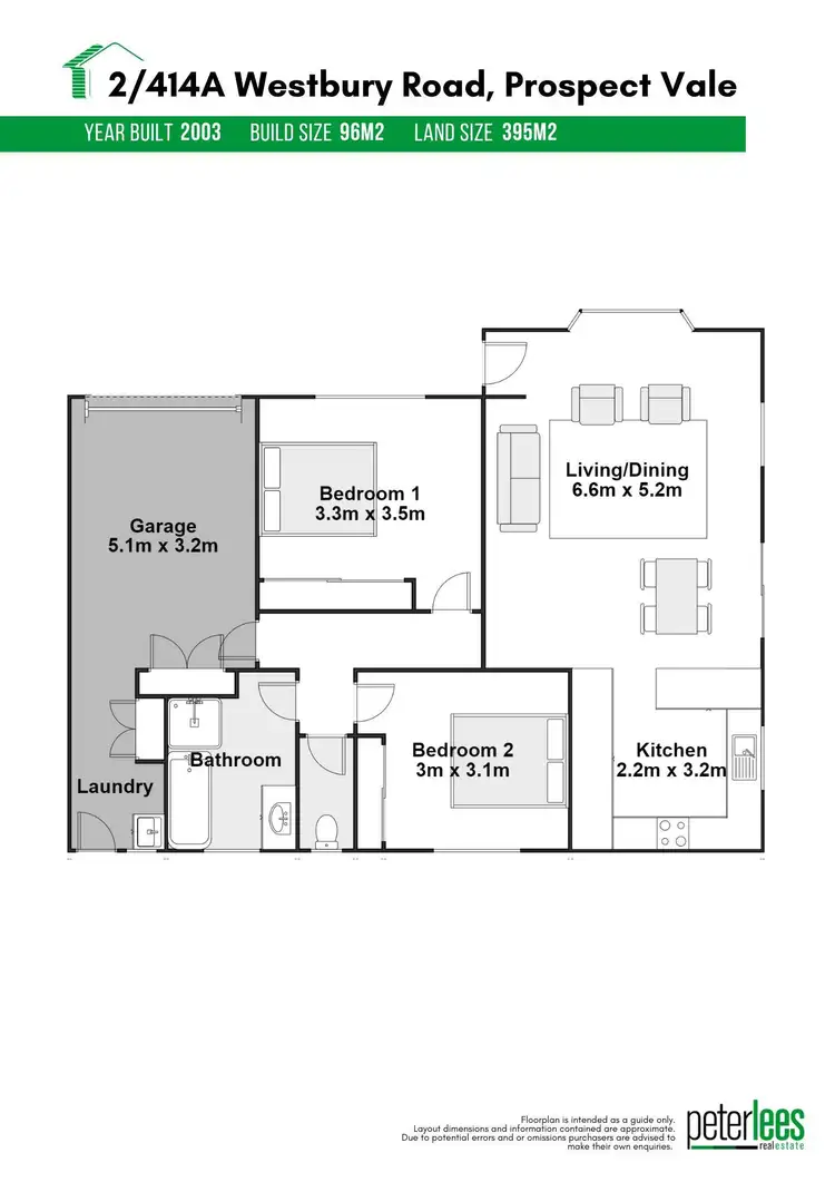 Floorplan of Homely unit listing, 2/414A Westbury Road, Prospect Vale TAS 7250