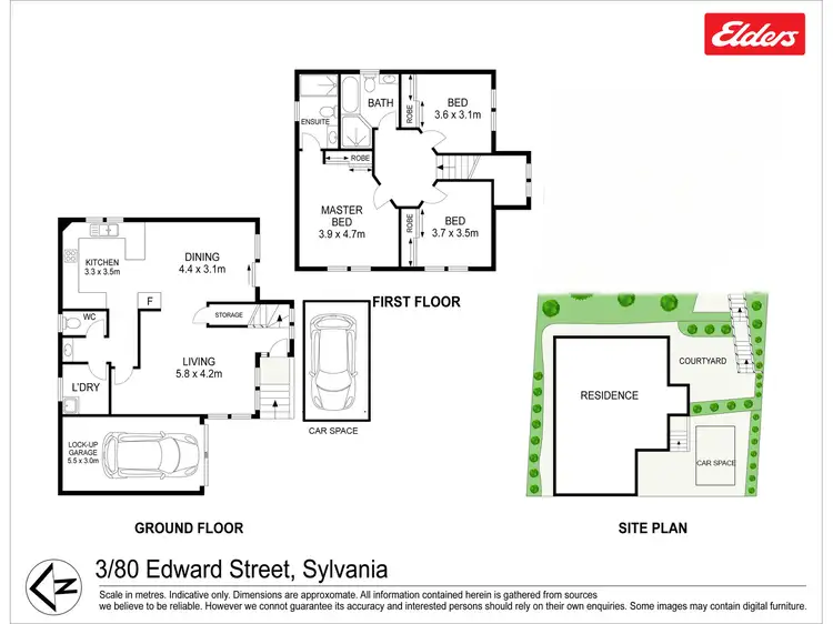 Floorplan of Homely townhouse listing, 3/80 Edward Street, Sylvania NSW 2224
