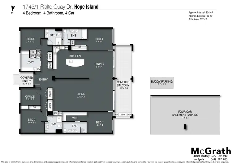 Floorplan of Homely apartment listing, 1745/1 Rialto Quay Drive, Hope Island QLD 4212
