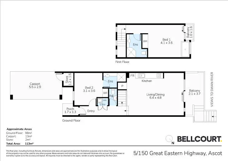 Floorplan of Homely townhouse listing, 5/150 Great Eastern Highway, Ascot WA 6104