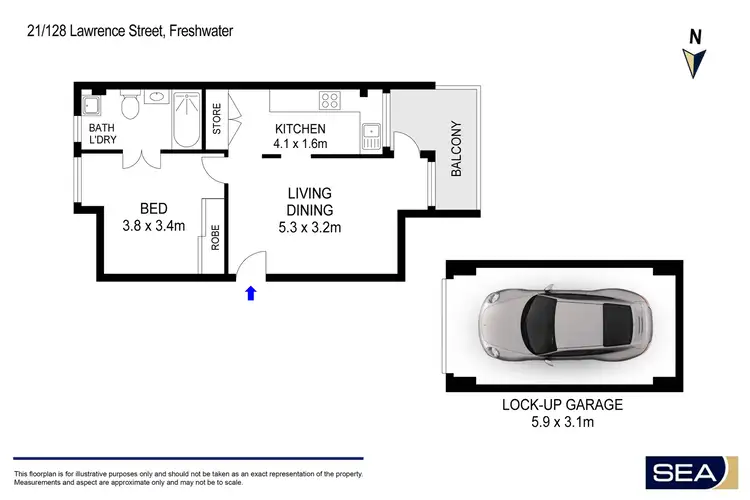Floorplan of Homely unit listing, 21/128 Lawrence Street, Freshwater NSW 2096