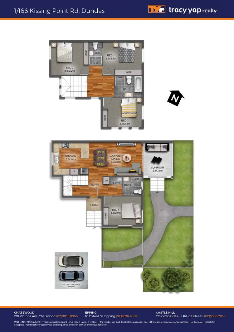 Floorplan of Homely townhouse listing, 1/166 Kissing Point Road, Dundas NSW 2117