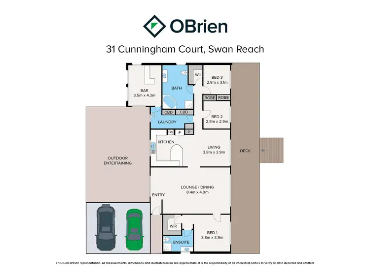 Floorplan of Homely house listing, 31 Cunningham Court, Swan Reach VIC 3903