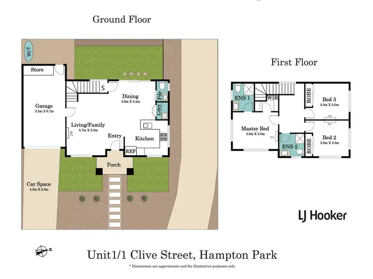 Floorplan of Homely townhouse listing, 1/1 Clive Street, Hampton Park VIC 3976