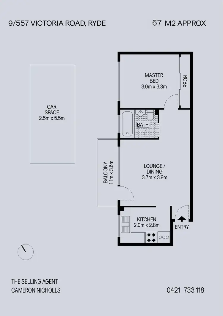 Floorplan of Homely apartment listing, 9/557 Victoria Road, Ryde NSW 2112