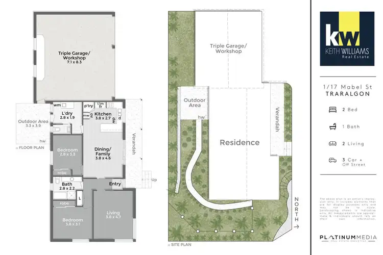 Floorplan of Homely unit listing, 1/17 Mabel Street, Traralgon VIC 3844