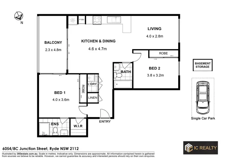 Floorplan of Homely apartment listing, 6054/8C Junction Street, Ryde NSW 2112