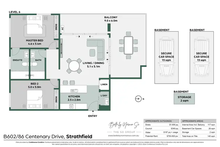 Floorplan of Homely apartment listing, B602/86 Centenary Drive, Strathfield NSW 2135