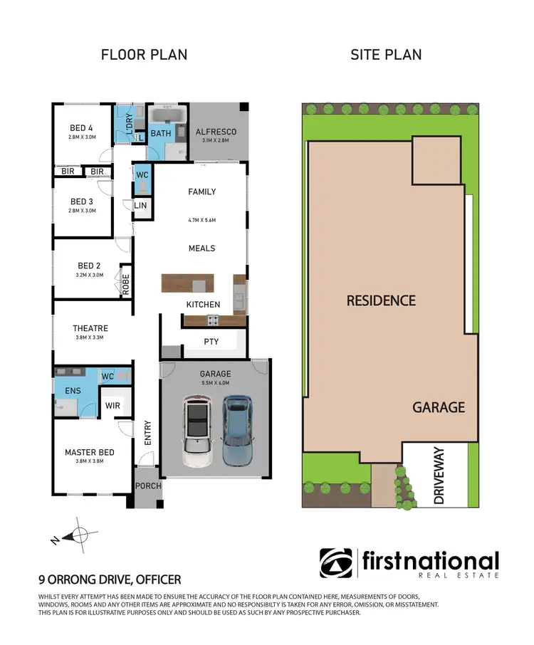 Floorplan of Homely house listing, 9 Orrong Drive, Officer VIC 3809