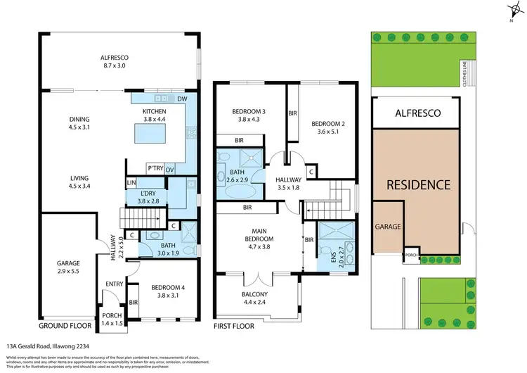 Floorplan of Homely semi-detached listing, 13A Gerald Road, Illawong NSW 2234
