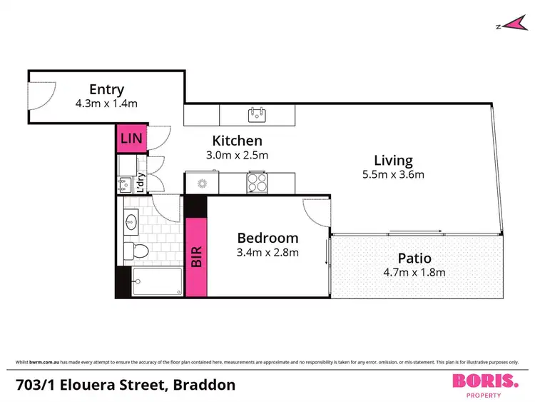Floorplan of Homely apartment listing, 703/1 Elouera Street, Braddon ACT 2612
