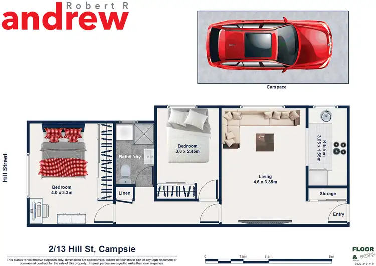 Floorplan of Homely unit listing, 2/13 Hill Street, Campsie NSW 2194