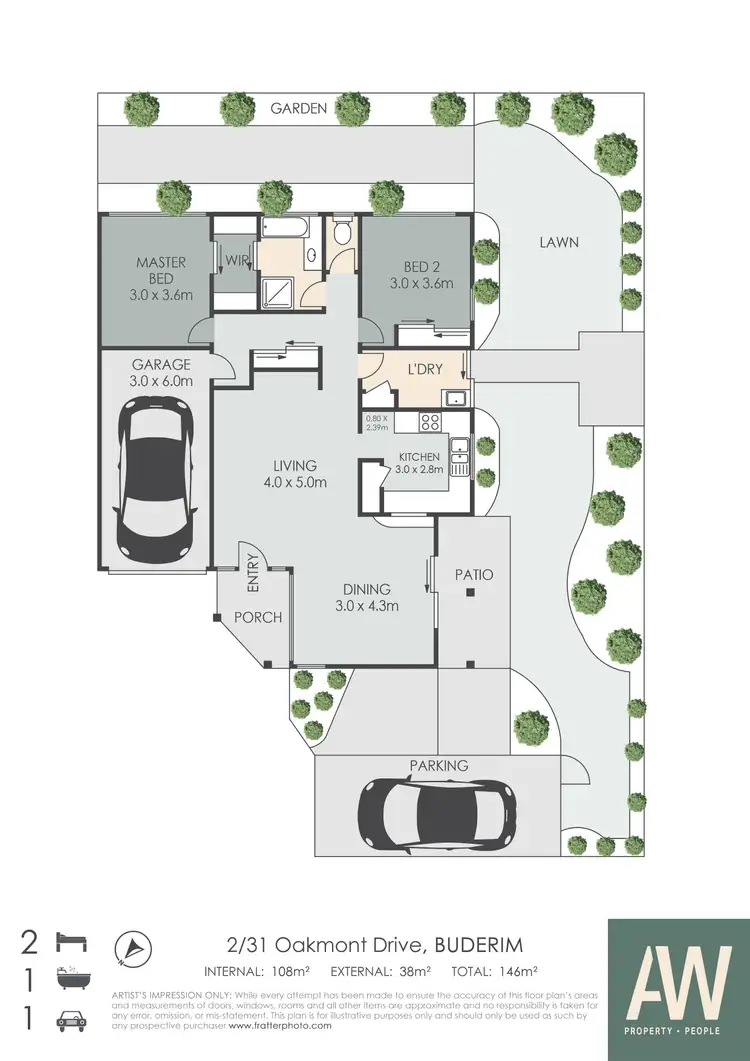 Floorplan of Homely semi-detached listing, 2/31 Oakmont Drive, Buderim QLD 4556