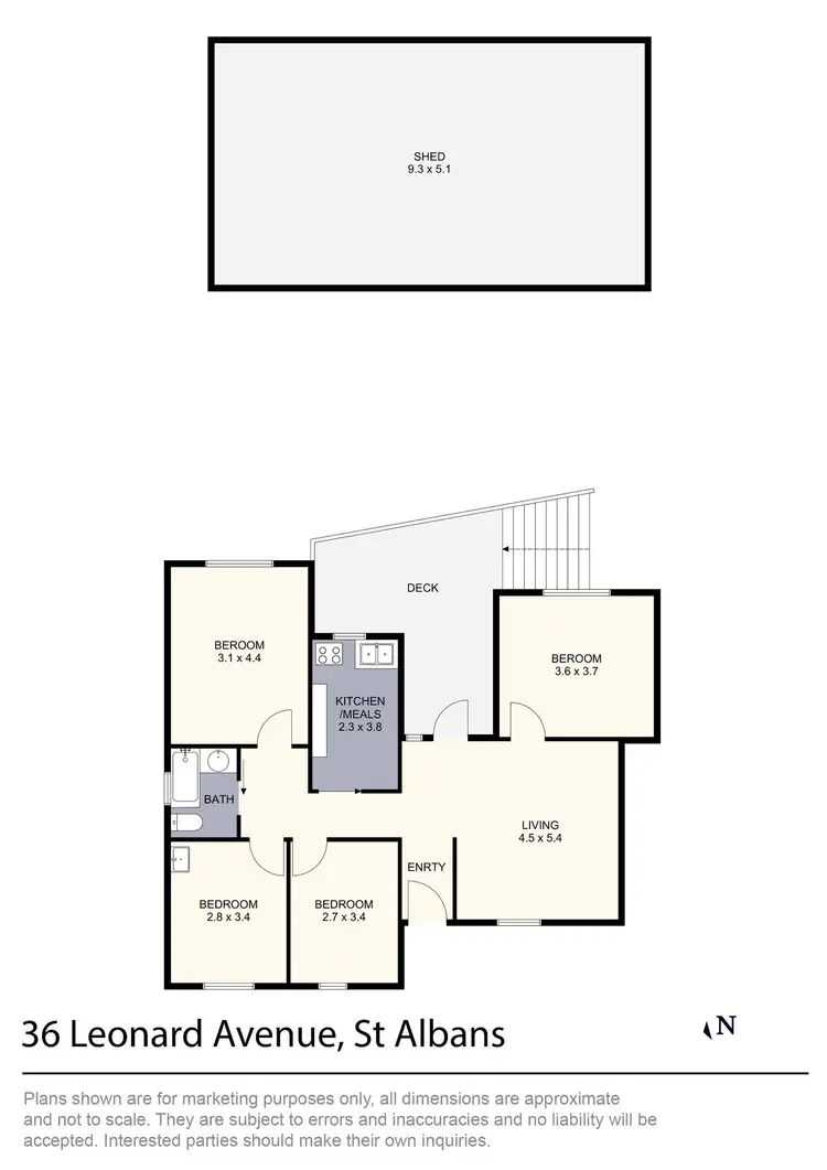 Floorplan of Homely house listing, 36 Leonard Avenue, St Albans VIC 3021
