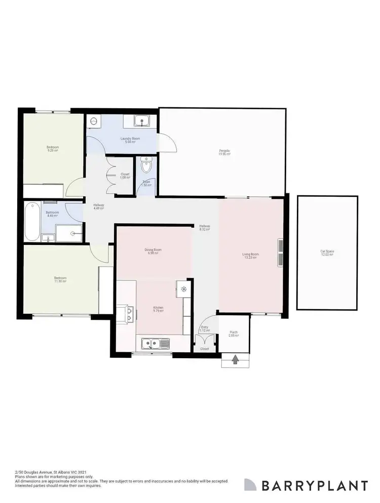 Floorplan of Homely unit listing, 2/50 Douglas Avenue, St Albans VIC 3021