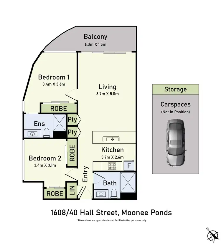 Floorplan of Homely apartment listing, 1608/40 Hall Street, Moonee Ponds VIC 3039