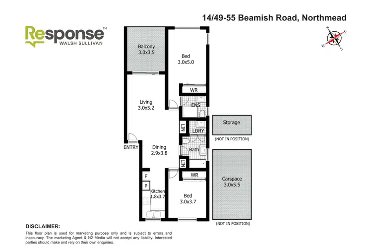 Floorplan of Homely unit listing, 14/49-55 Beamish Road, Northmead NSW 2152