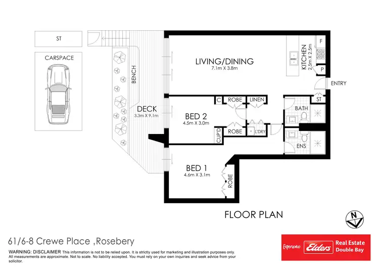 Floorplan of Homely apartment listing, 61/6-8 Crewe Place, Rosebery NSW 2018