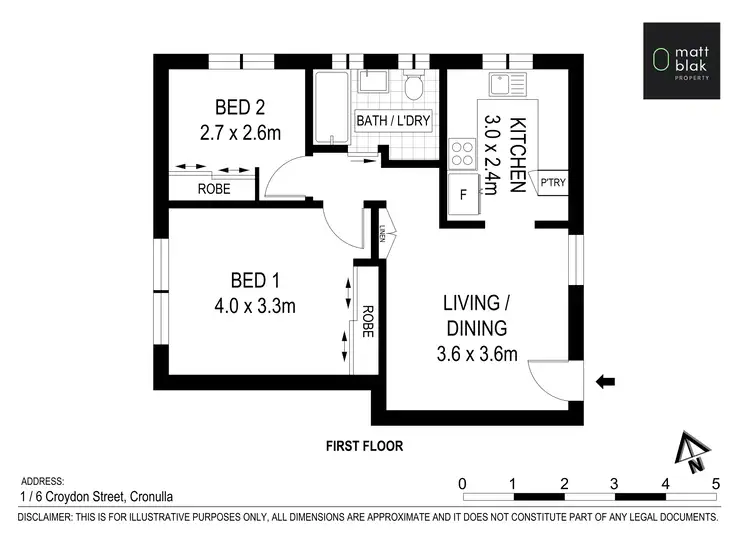 Floorplan of Homely apartment listing, 1/6 Croydon Street, Cronulla NSW 2230