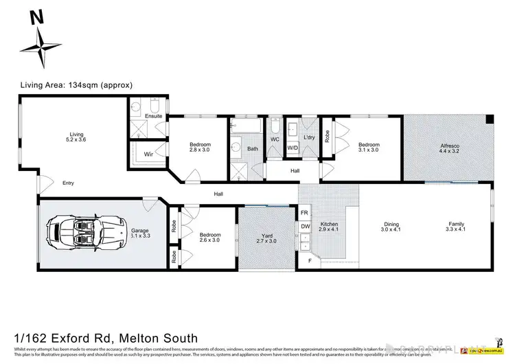 Floorplan of Homely unit listing, 1/162 Exford Road, Melton South VIC 3338
