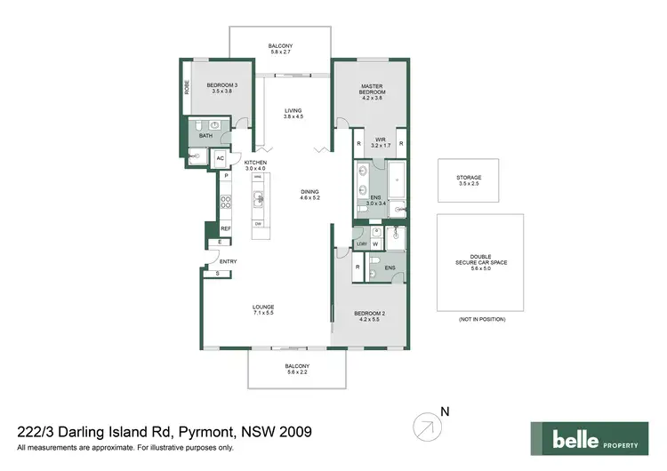 Floorplan of Homely apartment listing, 222/3 Darling Island Road, Pyrmont NSW 2009