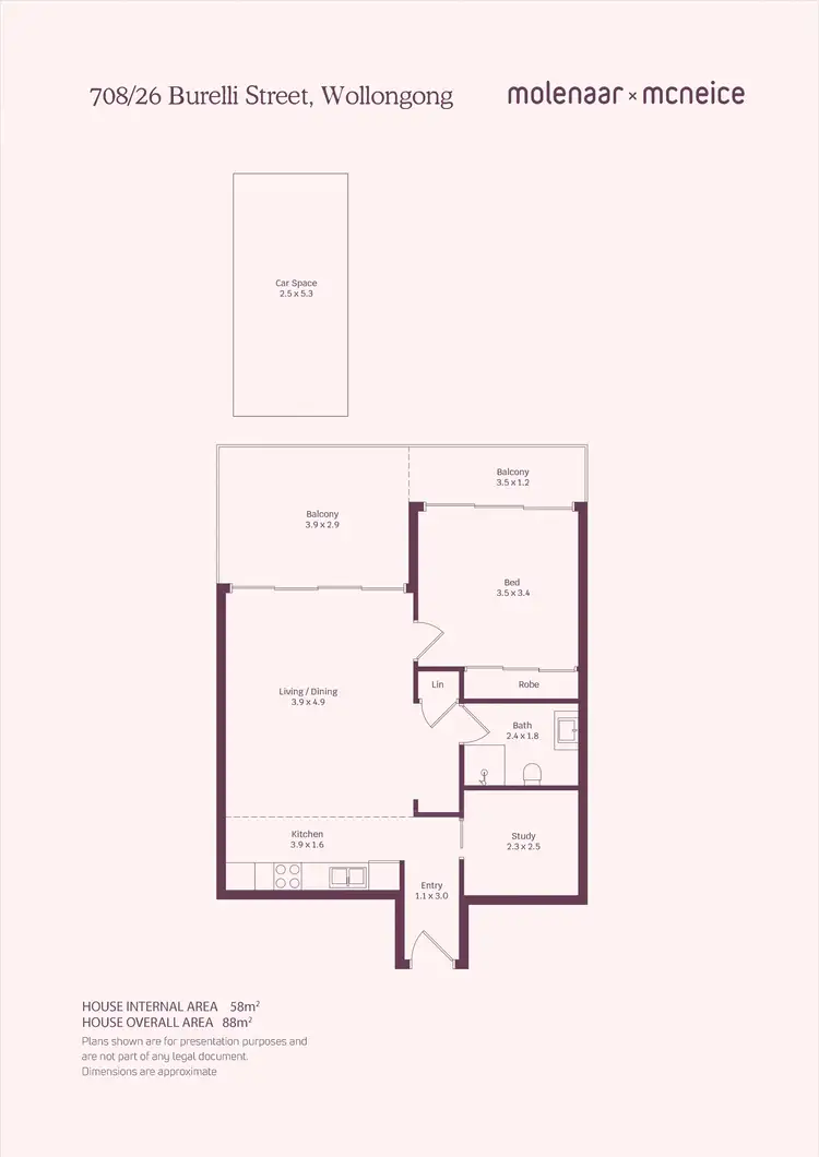 Floorplan of Homely apartment listing, 708/26 Burelli Street, Wollongong NSW 2500