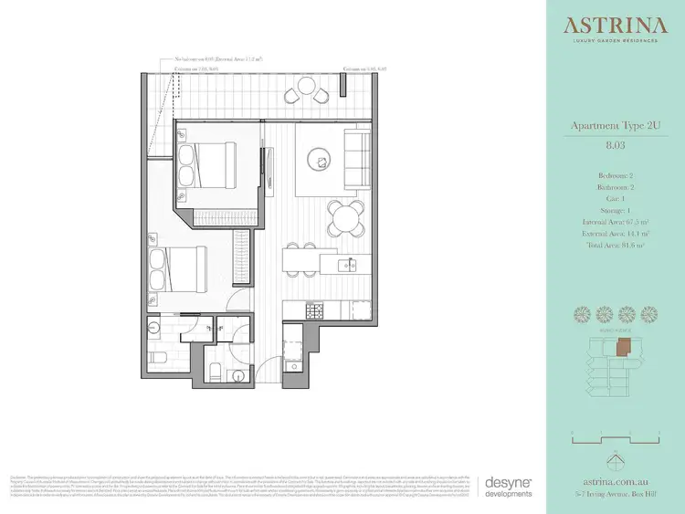 Floorplan of Homely apartment listing, 803/5-7 Irving Street, Box Hill VIC 3128