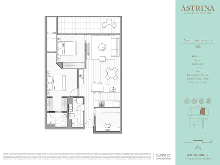 Floorplan of Homely apartment listing, 303/5-7 Irving Avenue, Box Hill VIC 3128