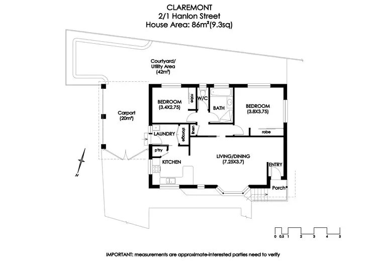Floorplan of Homely unit listing, 2/1 Hanlon Street, Claremont TAS 7011