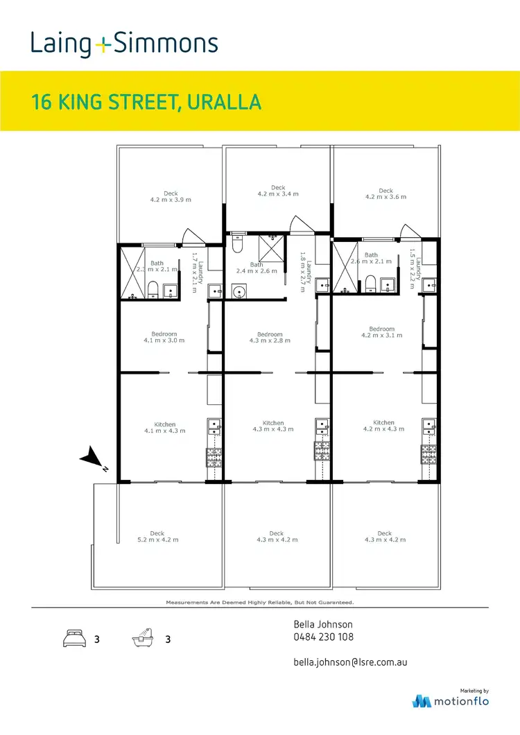 Floorplan of Homely block of units listing, 1,2,3/16a King Street, Uralla NSW 2358