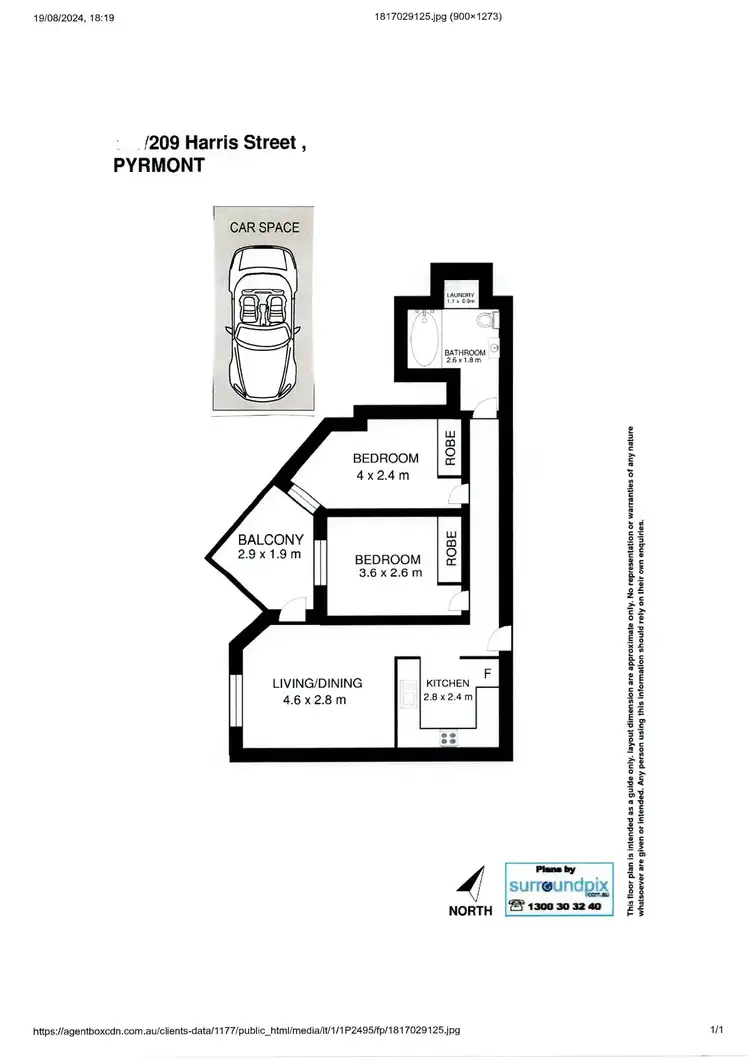 Floorplan of Homely apartment listing, 86/209 Harris Street, Pyrmont NSW 2009