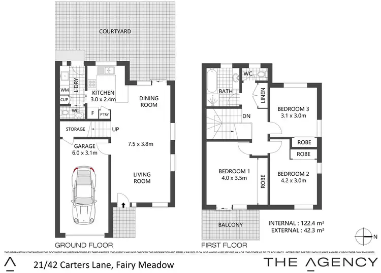 Floorplan of Homely townhouse listing, 21/42 Carters Lane, Fairy Meadow NSW 2519