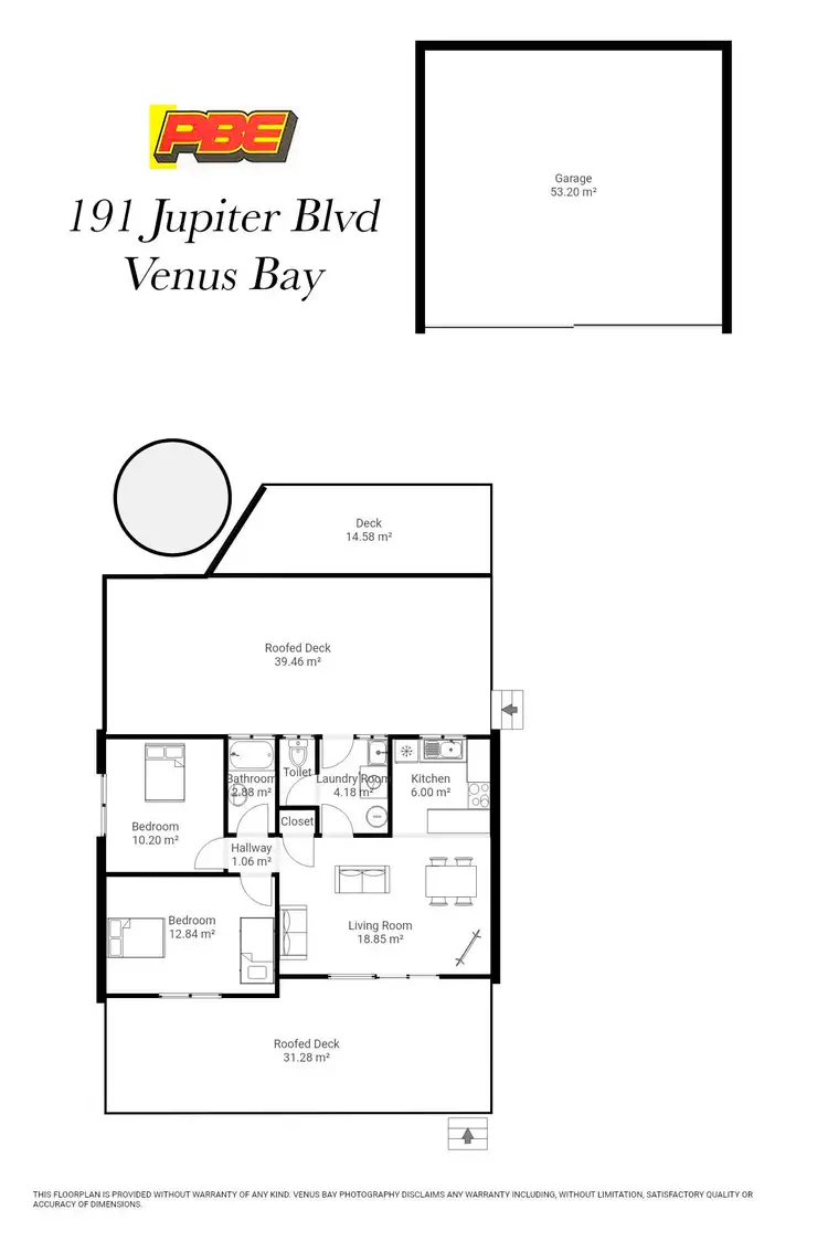 Floorplan of Homely house listing, 191 Jupiter Boulevard, Venus Bay VIC 3956
