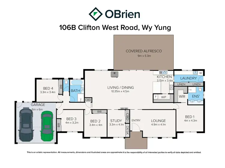 Floorplan of Homely house listing, 106B Clifton West Road, Wy Yung VIC 3875