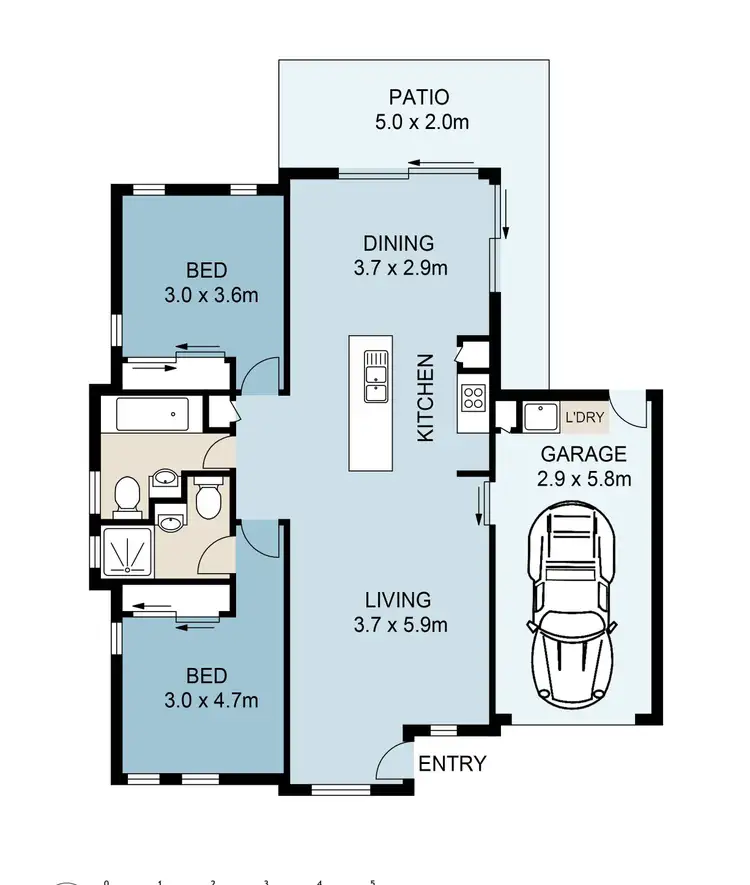 Floorplan of Homely townhouse listing, 2/1 Urraween Road, Urraween QLD 4655