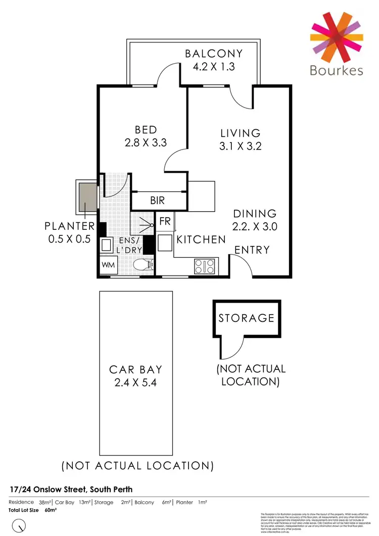 Floorplan of Homely apartment listing, 17/24 Onslow Street, South Perth WA 6151