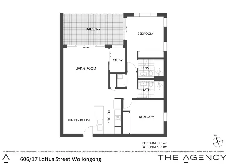 Floorplan of Homely apartment listing, 606/17 Loftus Street, Wollongong NSW 2500