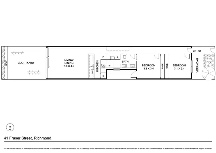 Floorplan of Homely house listing, 41 Fraser Street, Richmond VIC 3121
