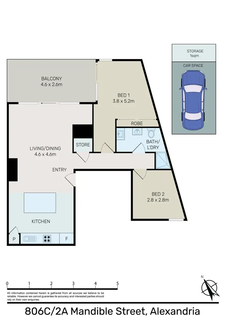 Floorplan of Homely apartment listing, 806C/2A Mandible Street, Alexandria NSW 2015
