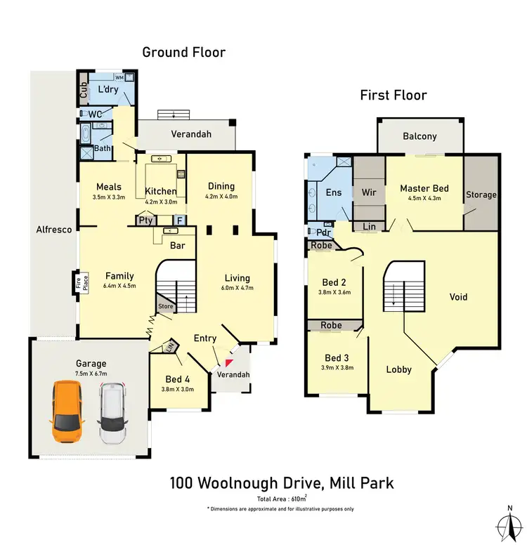 Floorplan of Homely house listing, 100 Woolnough Drive, Mill Park VIC 3082
