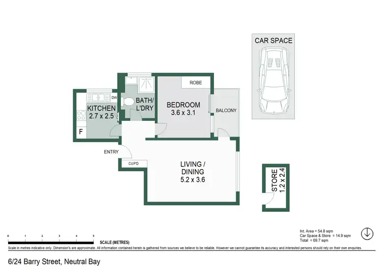 Floorplan of Homely apartment listing, 6/24 Barry Street, Neutral Bay NSW 2089
