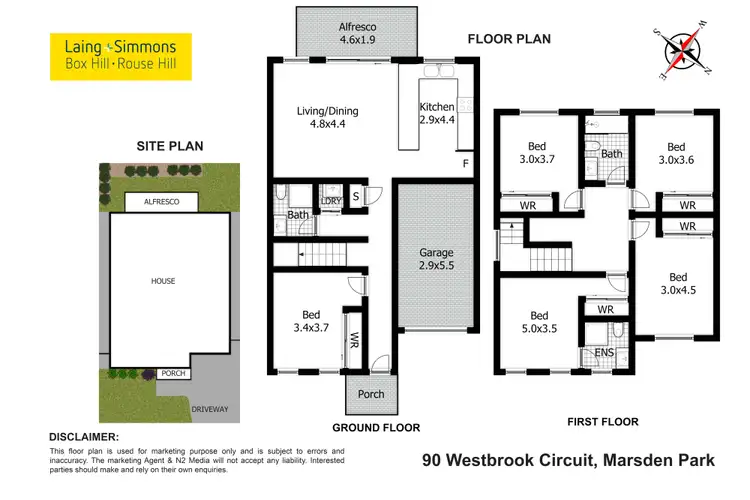 Floorplan of Homely townhouse listing, 90 Westbrook Circuit, Marsden Park NSW 2765