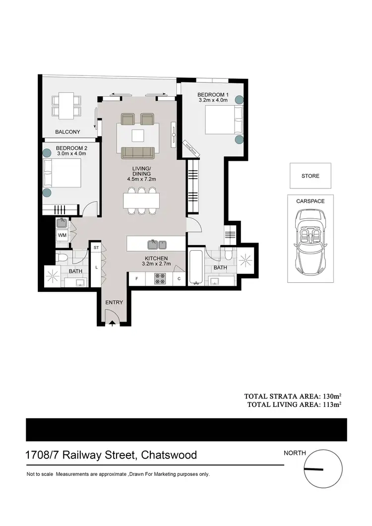 Floorplan of Homely apartment listing, 1708/7 Railway Street, Chatswood NSW 2067