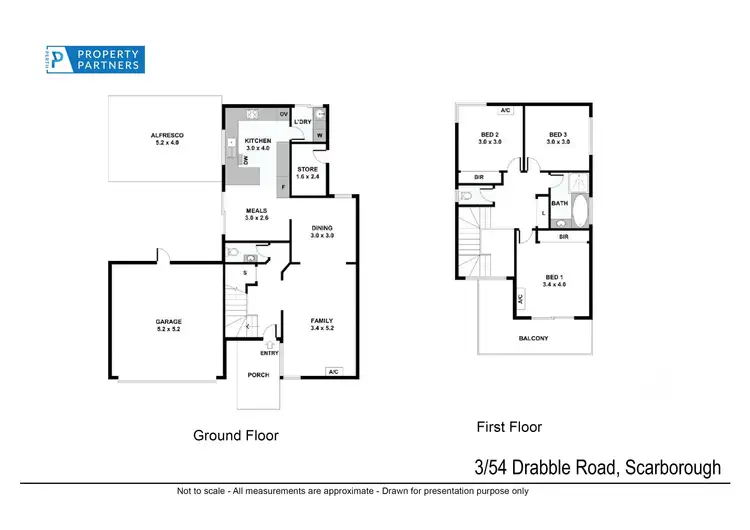 Floorplan of Homely townhouse listing, 3/54 Drabble Road, Scarborough WA 6019